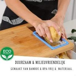 TammaT® Snijplank Hout - Met Opvangbakken - Bamboe Snijplank - Met Rasp - Stapelbaar Voorraadbakjes - Keuken Accessoires - Groentesnijder - Snijplank Hout - BBQ -Keukenbarbecue 1200x1200 1390