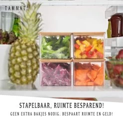 TammaT® Snijplank Hout - Met Opvangbakken - Bamboe Snijplank - Met Rasp - Stapelbaar Voorraadbakjes - Keuken Accessoires - Groentesnijder - Snijplank Hout - BBQ -Keukenbarbecue 1200x1200 1393