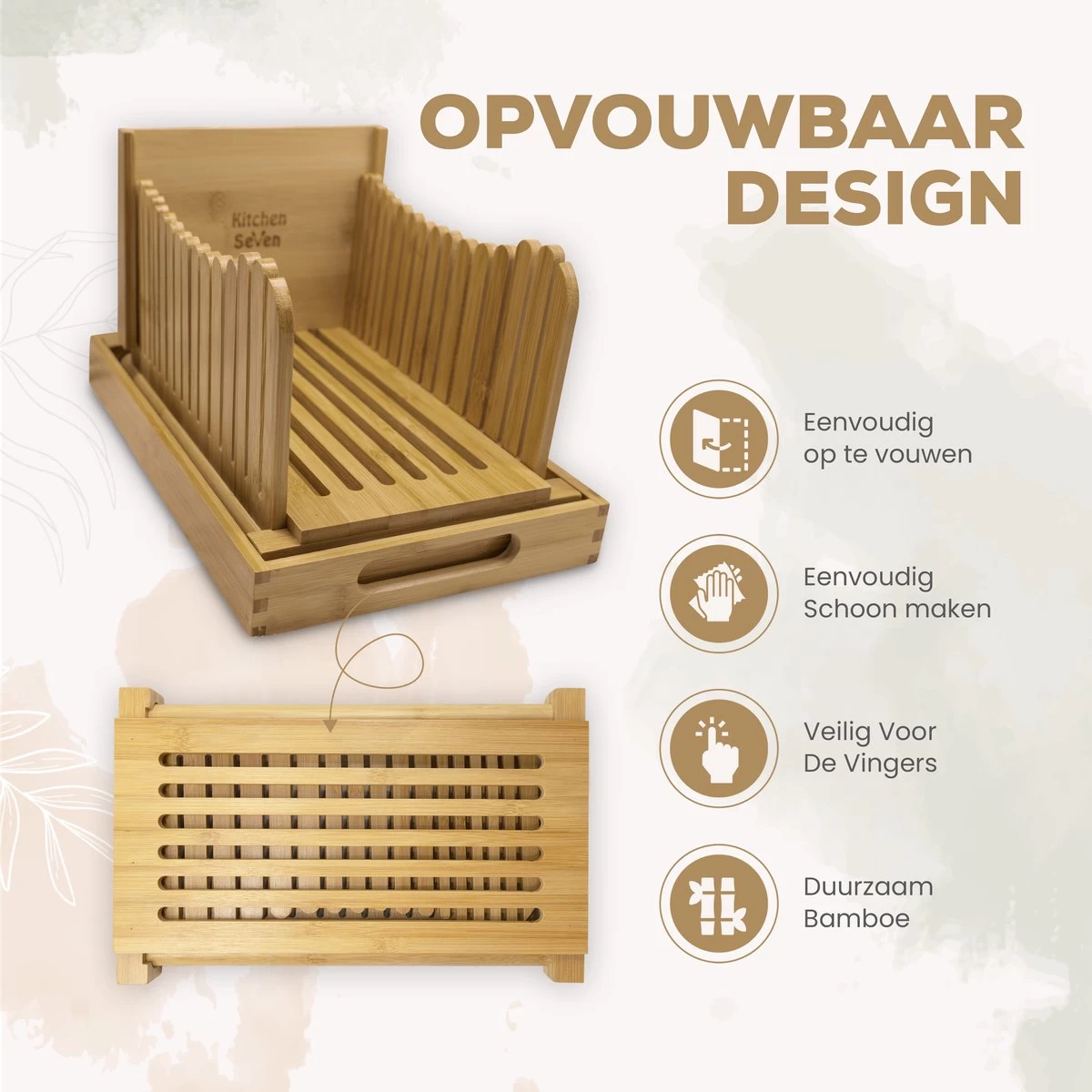 Merkloos Kitchen Seven, Broodsnijder Hulpmiddel, Bamboe Broodplank, Brood Snijden Handmatig, Inclusief Gratis Broodmes 10 Merkloos Kitchen Seven, Broodsnijder Hulpmiddel, Bamboe Broodplank, Brood Snijden Handmatig, Inclusief Gratis Broodmes - Afbeelding 8