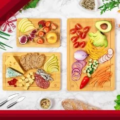 Rednas Bamboe Snijplank - Snijplanken Set - Borrelplank - Serveerplank - 3-delig - Hygiënisch En Duurzaam -Keukenbarbecue 1200x1200 1422
