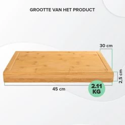 Houten Snijplank Coninx Voor Werkblad Of Tafel | Snijplank Met Steunrand En Sapgroef | 45x30CM | 2,5CM Dik | Bamboe -Keukenbarbecue 1200x1200 1434