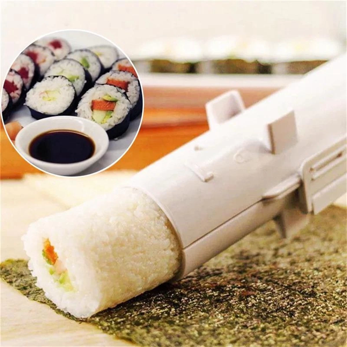 Merkloos Sushi Set Sushi Maker - Sushi Kit Bazooka - Zelf Thuis Sushi Maken 4 Merkloos Sushi Set Sushi Maker - Sushi Kit Bazooka - Zelf Thuis Sushi Maken - Afbeelding 2