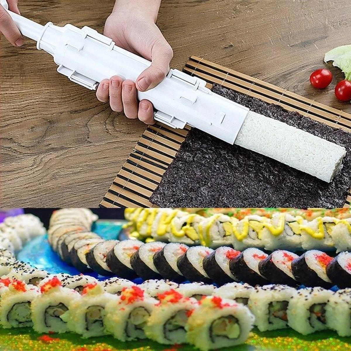 Merkloos Sushi Set Sushi Maker - Sushi Kit Bazooka - Zelf Thuis Sushi Maken 7 Merkloos Sushi Set Sushi Maker - Sushi Kit Bazooka - Zelf Thuis Sushi Maken - Afbeelding 5