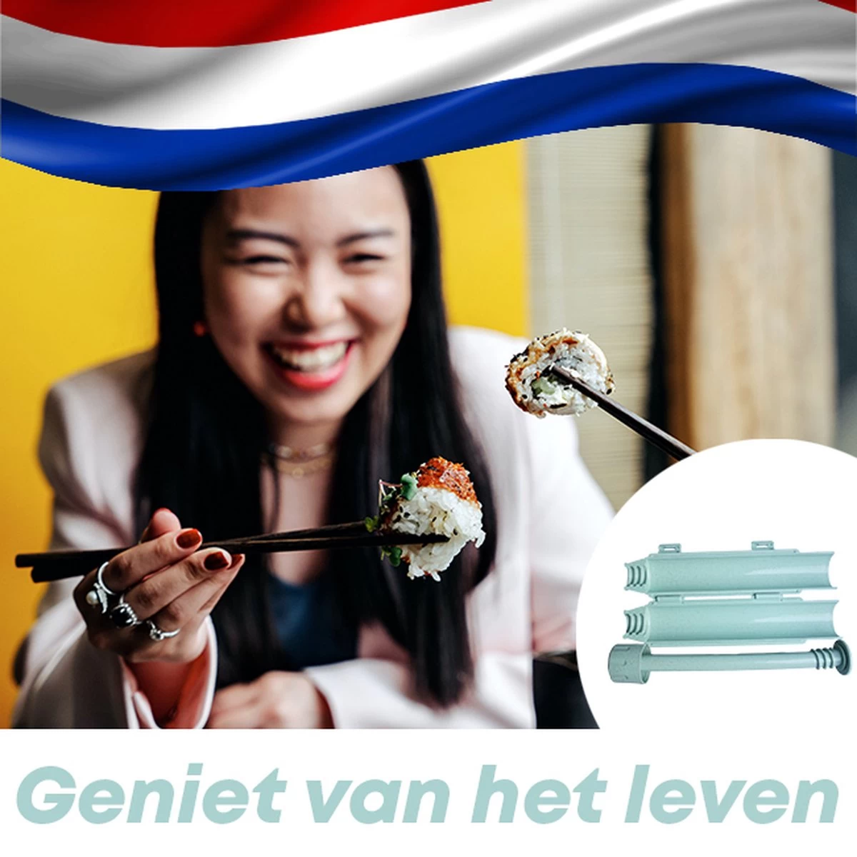 YUGN Sushi Set Sushi Bazooka En Sushi Matje Bamboe - Sushi Maker Sushi Kit - Sushimatje Sushi Mat - Cadeau Tip 8 YUGN Sushi Set Sushi Bazooka En Sushi Matje Bamboe - Sushi Maker Sushi Kit - Sushimatje Sushi Mat - Cadeau Tip - Afbeelding 6