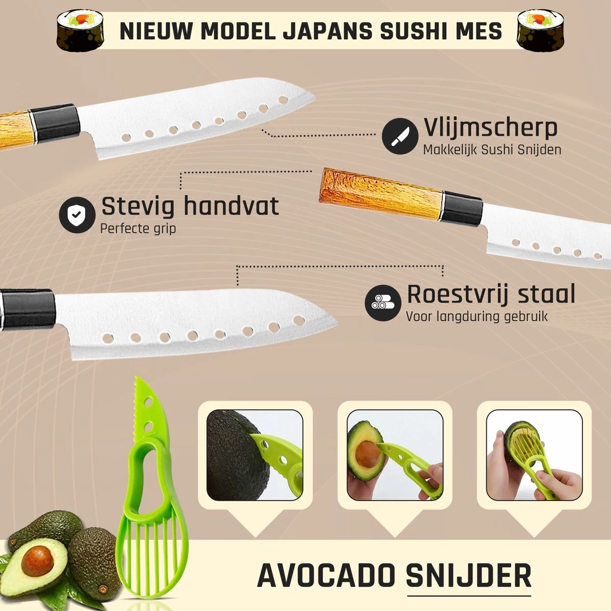 First Rate 16-Delige Sushi Set – XXL Sushi Set Met Bazooka – Snel En Makkelijk Sushi Maken – Sushi Maker – Sushi Kit – Sushi Set – Sushi Maker Set – Sushi Maker Bazooka – Sushi Roller – Sushi Rol Maker – XXL Sushi Set – Inclusief E-Book – Duurzaam 7 First Rate 16-Delige Sushi Set – XXL Sushi Set Met Bazooka – Snel En Makkelijk Sushi Maken – Sushi Maker – Sushi Kit – Sushi Set – Sushi Maker Set – Sushi Maker Bazooka – Sushi Roller – Sushi Rol Maker – XXL Sushi Set – Inclusief E-Book – Duurzaam - Afbeelding 5