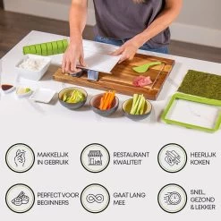 YUGN Sushi Set Sushi Kit Sushi Maker - 7 Delig Met Sushi Mat - Sushi Maken Met Heerlijke Sushi Recepten - Cadeau Tip 15 YUGN Sushi Set Sushi Kit Sushi Maker - 7 Delig Met Sushi Mat - Sushi Maken Met Heerlijke Sushi Recepten - Cadeau Tip -Keukenbarbecue 1200x1200 1491