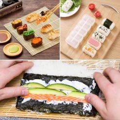 Deleca 24-delige Sushi Maker Kit - Traditionele Set Zonder Bazooka - Incl. Bamboe Stokjes En Accessoires - XL -Keukenbarbecue 1200x1200 1510