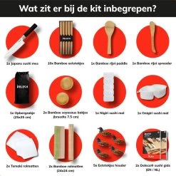 Deleca 24-delige Sushi Maker Kit - Traditionele Set Zonder Bazooka - Incl. Bamboe Stokjes En Accessoires - XL -Keukenbarbecue 1200x1200 1514