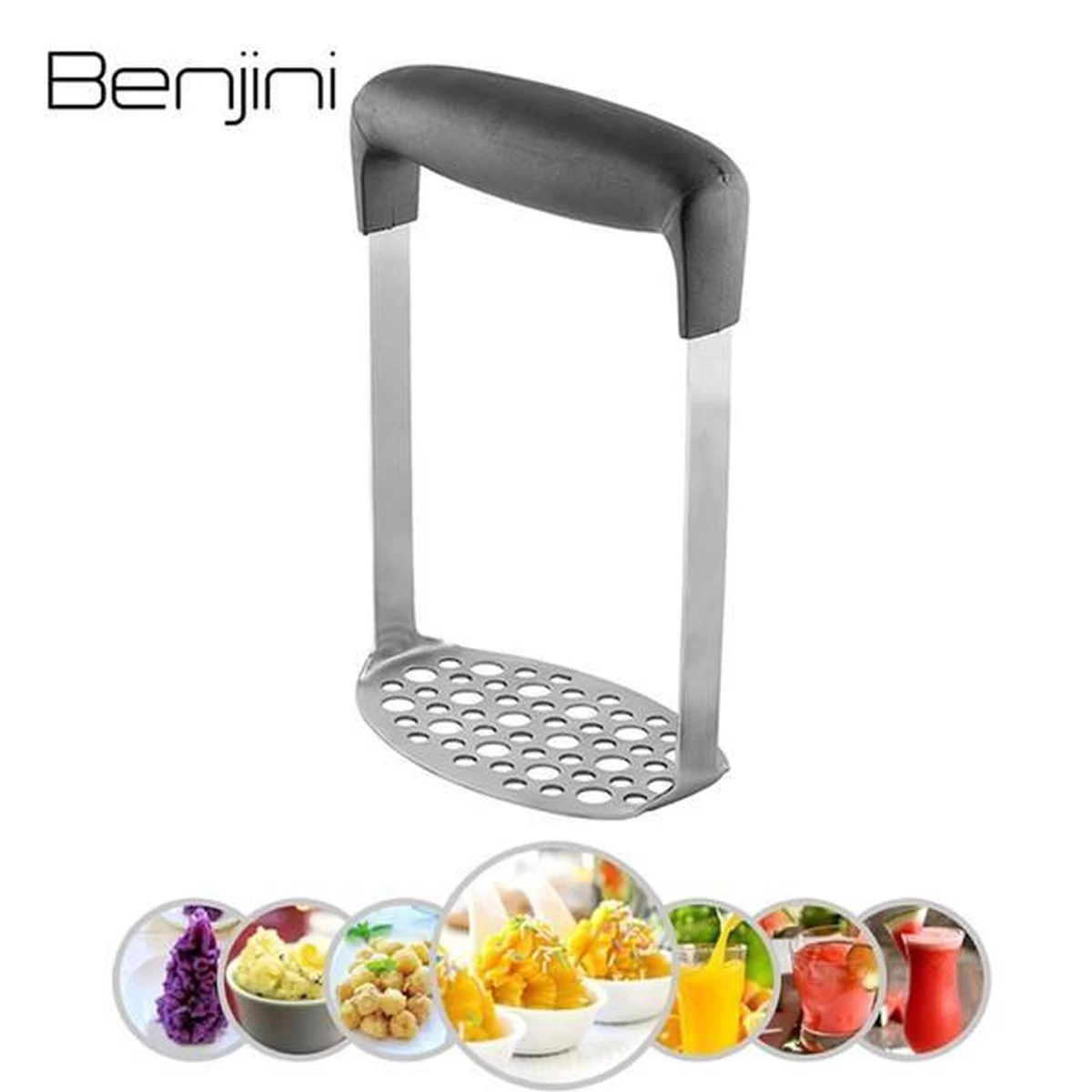 Aardappelstamper | Professioneel | Stamper | Pureestamper | Potato Masher | Pureerder | Stamppot Stamper | Matt Steel | Horizontale Handgreep | Professioneel | Ergonomische Handgreep | Handmatig | Vaatwasserbestendig 4 Aardappelstamper | Professioneel | Stamper | Pureestamper | Potato Masher | Pureerder | Stamppot Stamper | Matt Steel | Horizontale Handgreep | Professioneel | Ergonomische Handgreep | Handmatig | Vaatwasserbestendig - Afbeelding 2