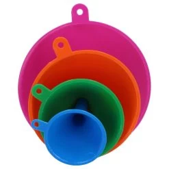Merkloos Premium 4-Delige Trechter Set – 11cm, 9 Cm, 7 Cm, 5,5 Cm | Trechters In Verschillende Formaten Met Hoge Rand | Olie Zuur En Brandstofbestendig | Multicolor | Voor Snelle Overdracht Van Vloeistoffen, Olie, Water En Droge Stoffen En Poeders | Voor Gebr -Keukenbarbecue 1200x1200 1559