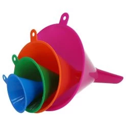 Merkloos Premium 4-Delige Trechter Set – 11cm, 9 Cm, 7 Cm, 5,5 Cm | Trechters In Verschillende Formaten Met Hoge Rand | Olie Zuur En Brandstofbestendig | Multicolor | Voor Snelle Overdracht Van Vloeistoffen, Olie, Water En Droge Stoffen En Poeders | Voor Gebr -Keukenbarbecue 1200x1200 1560