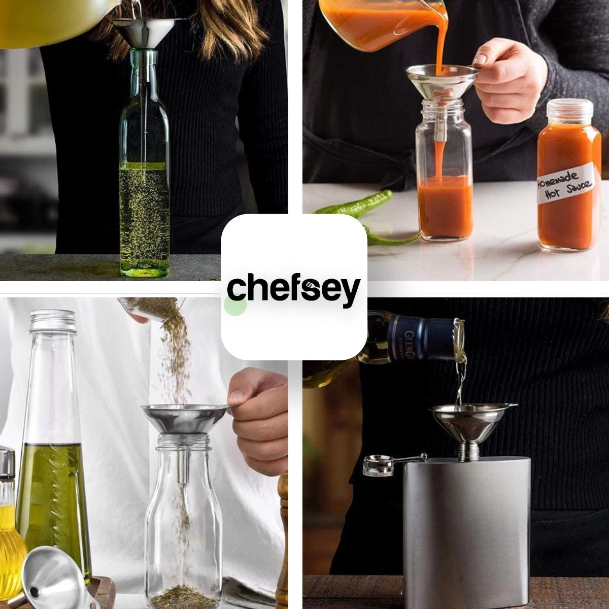 Chefsey - Trechter Set – Keuken – 3 Stuks – RVS – Keukengerei 6 Chefsey - Trechter Set – Keuken – 3 Stuks – RVS – Keukengerei - Afbeelding 4