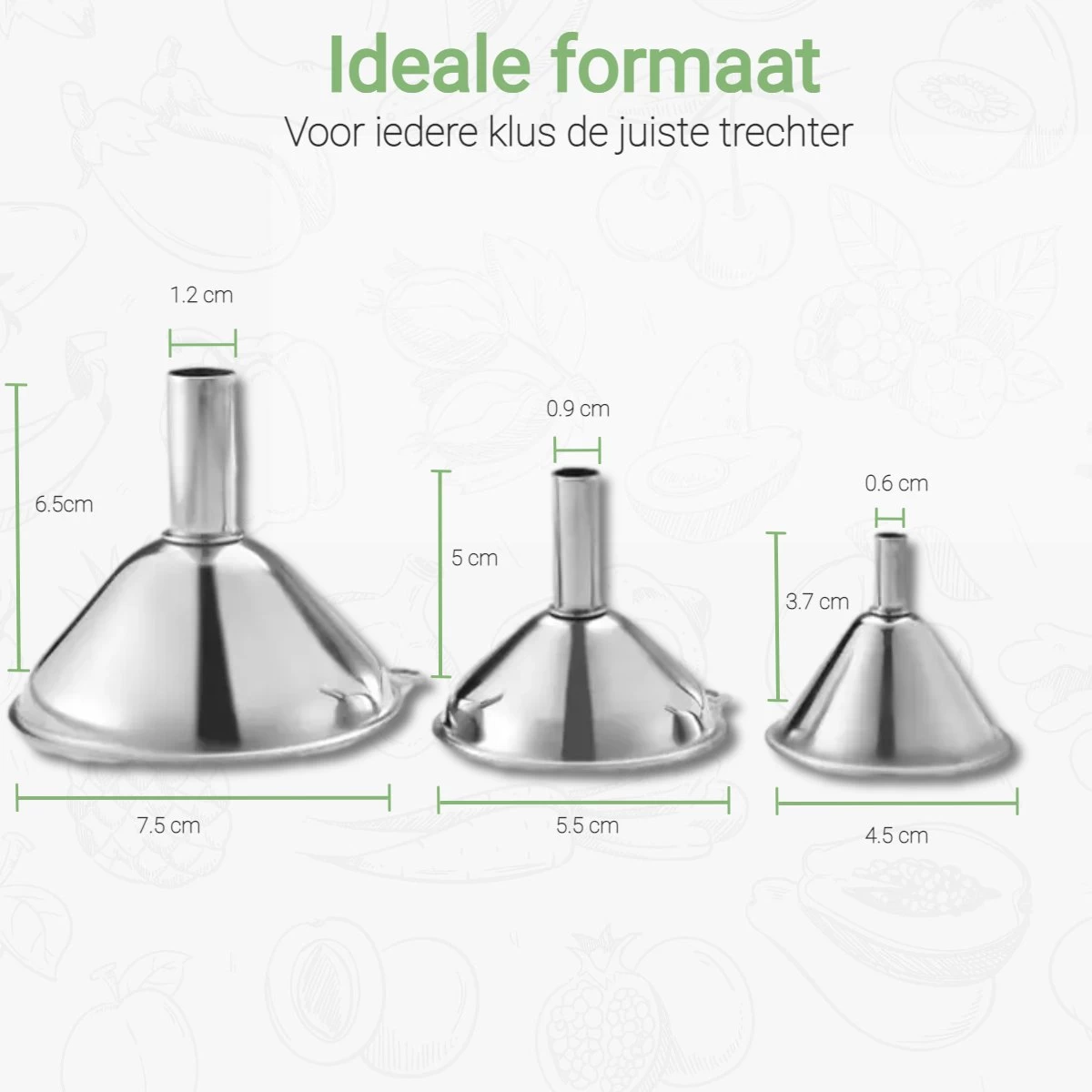 Chefsey - Trechter Set – Keuken – 3 Stuks – RVS – Keukengerei 7 Chefsey - Trechter Set – Keuken – 3 Stuks – RVS – Keukengerei - Afbeelding 5