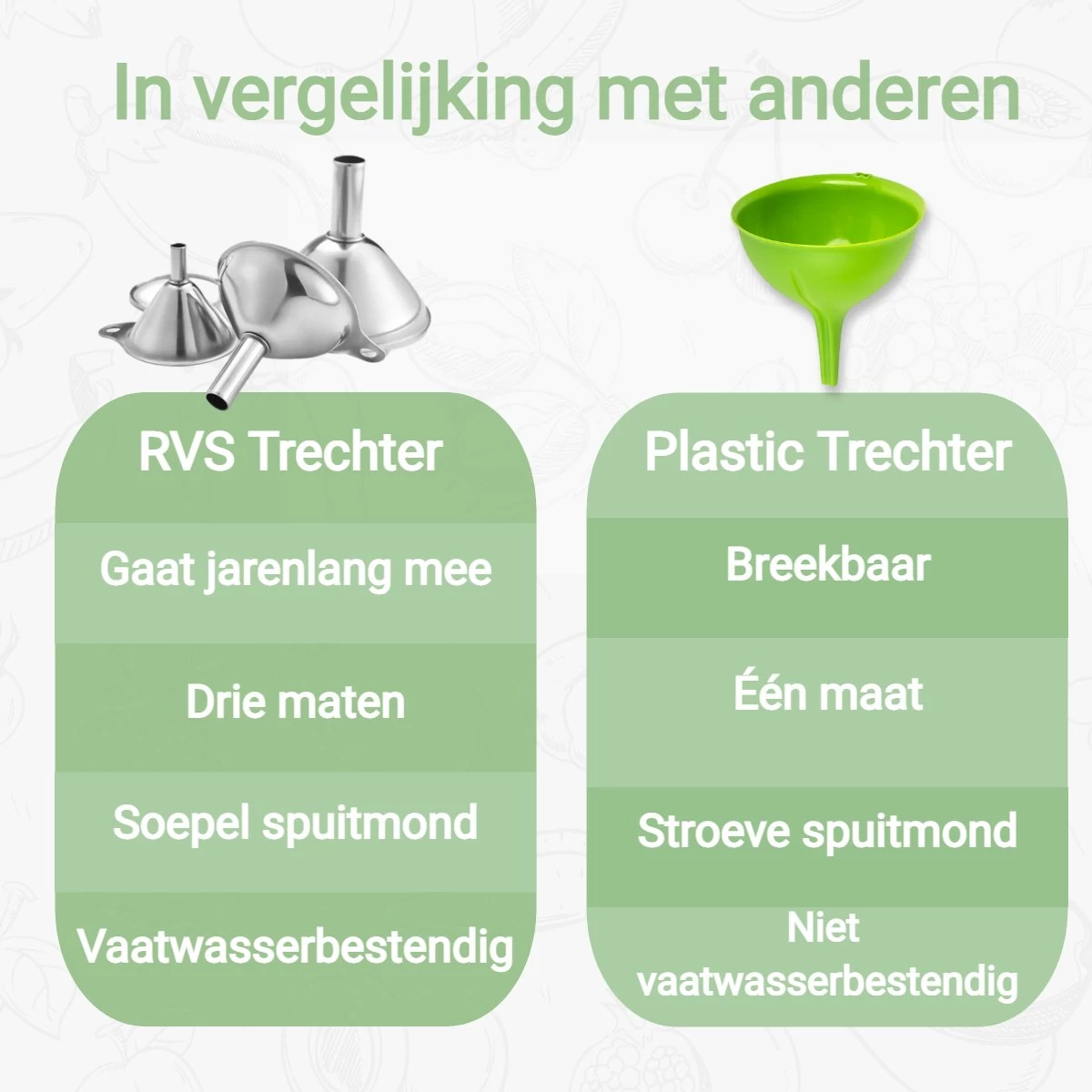 Chefsey - Trechter Set – Keuken – 3 Stuks – RVS – Keukengerei 8 Chefsey - Trechter Set – Keuken – 3 Stuks – RVS – Keukengerei - Afbeelding 6