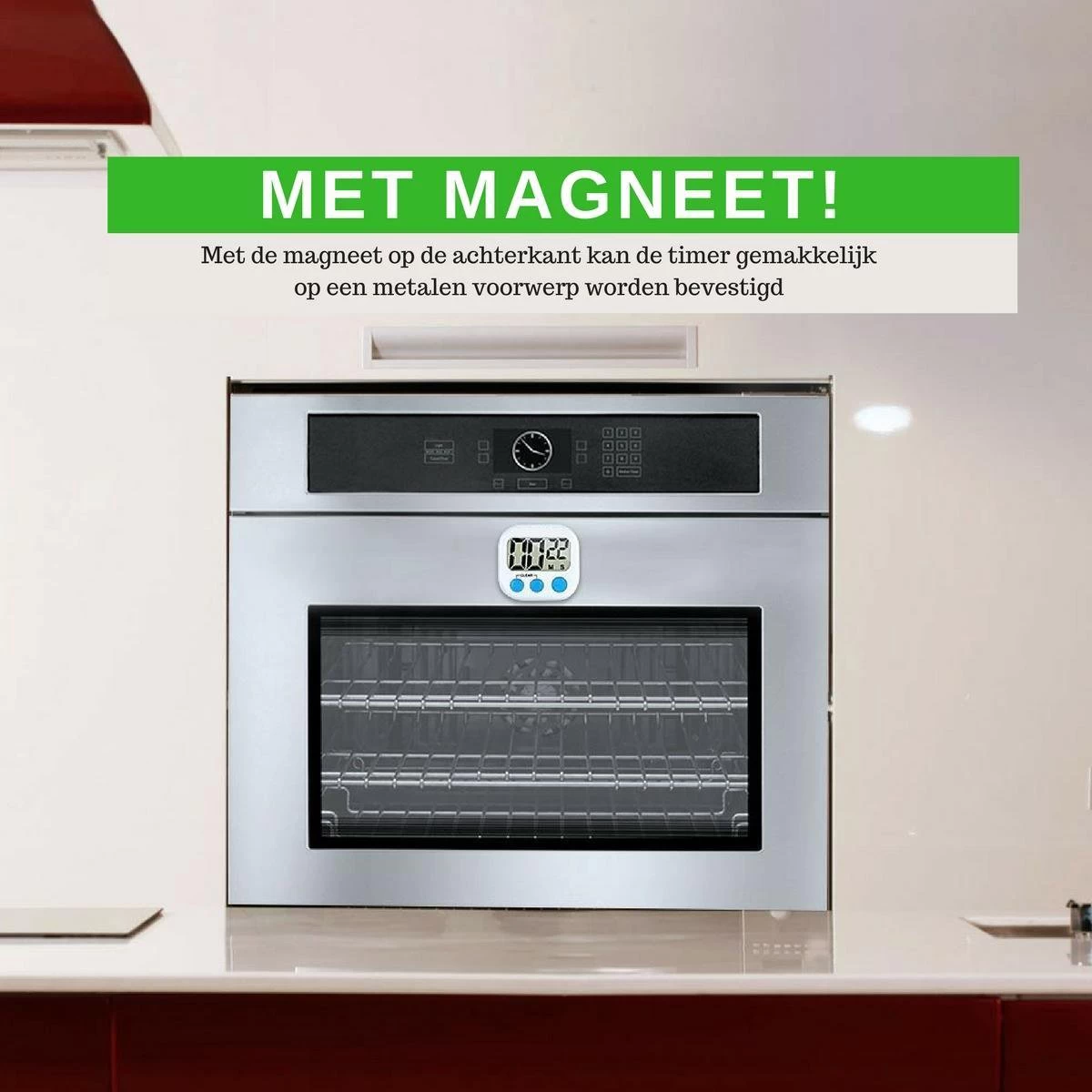 Gohh Digitale Kookwekker - Groot Display - Stevige Magneet - Luid Alarm 5 Gohh Digitale Kookwekker - Groot Display - Stevige Magneet - Luid Alarm - Afbeelding 3