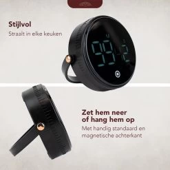 Nimma® Kookwekker - Digitale Keukenwekker - Magnetisch - Incl. Timer En Stopwatch - Draaiknop - Led - Zwart -Keukenbarbecue 1200x1200 1581