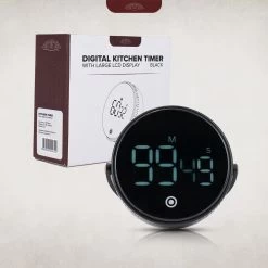 Nimma® Kookwekker - Digitale Keukenwekker - Magnetisch - Incl. Timer En Stopwatch - Draaiknop - Led - Zwart -Keukenbarbecue 1200x1200 1585