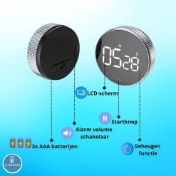 Digitale Kookwekker - Smart Timer - LED Display - Magnetisch Met Handige Draaiknop -Keukenbarbecue 1200x1200 1595