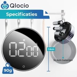 Qlocio Digitale Kookwekker Klok - Keukenwekker - Magnetisch - Zwart -Keukenbarbecue 1200x1200 1628