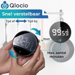Qlocio Digitale Kookwekker Klok - Keukenwekker - Magnetisch - Zwart -Keukenbarbecue 1200x1200 1629