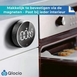 Qlocio Digitale Kookwekker Klok - Keukenwekker - Magnetisch - Zwart -Keukenbarbecue 1200x1200 1631