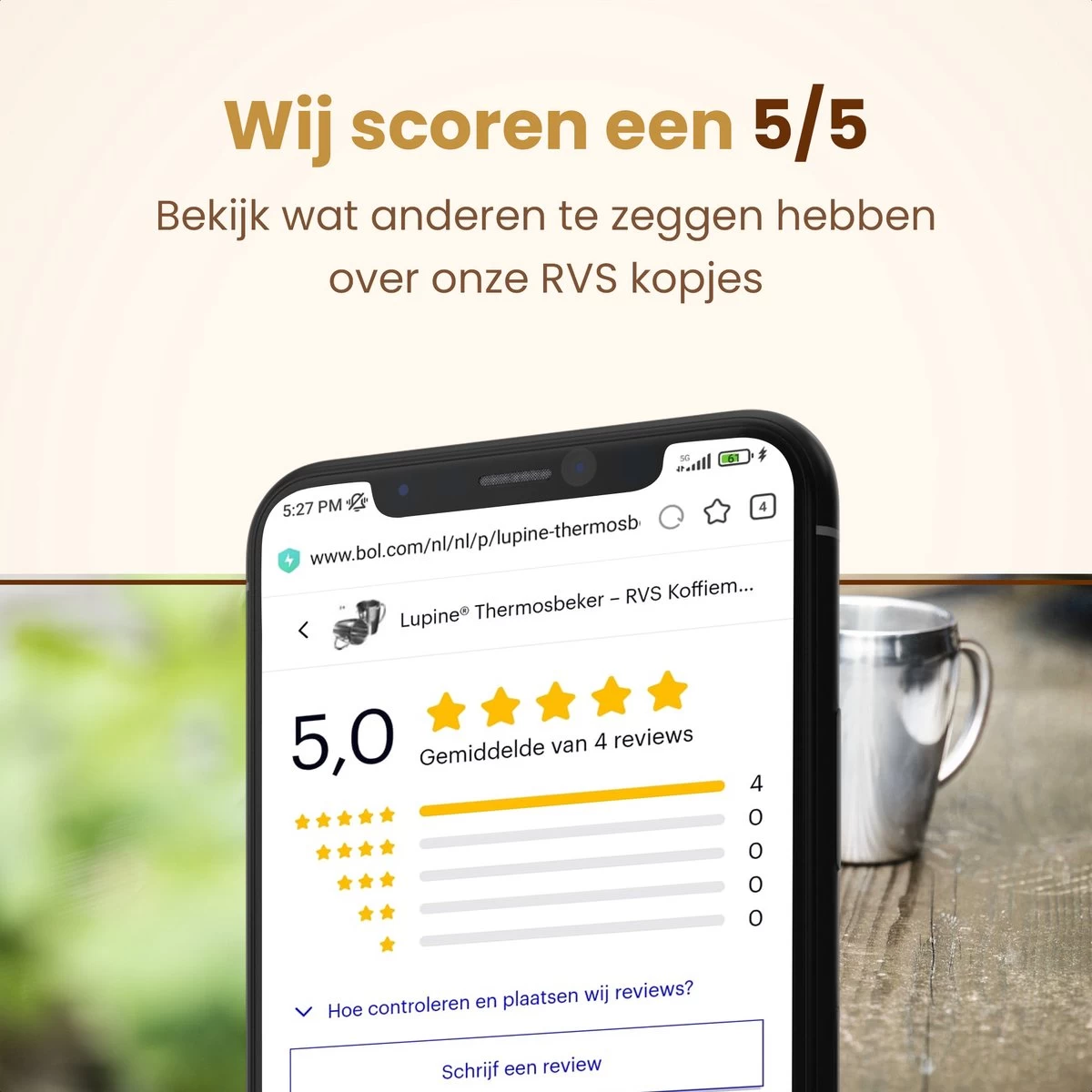 Lupine Beker RVS Dubbelwandig 200ml Lang Warm Set Van 2 Kopjes Mooie Set Bekers Van Roestvrij Staal 6 Lupine Beker RVS Dubbelwandig 200ml Lang Warm Set Van 2 Kopjes Mooie Set Bekers Van Roestvrij Staal - Afbeelding 4