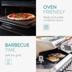 Navaris Pizzasteen XL Voor Oven En Barbecue - Rechthoekige Pizzaplaat 38 X 30 Cm - Inclusief Receptenboek - Keramisch Geglazuurd - Zwart -Keukenbarbecue 1200x1200 325