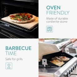 Navaris Pizzasteen XL Voor Oven En Barbecue - Rechthoekige Pizzaplaat 38 X 30 Cm - Inclusief Pizzaschep Met Extra Lang Handvat En Receptenboek -Keukenbarbecue 1200x1200 369