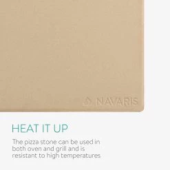 Navaris Pizzasteen XL Voor Oven En Barbecue - Rechthoekige Pizzaplaat 38 X 30 Cm - Inclusief Pizzaschep Met Extra Lang Handvat En Receptenboek -Keukenbarbecue 1200x1200 370