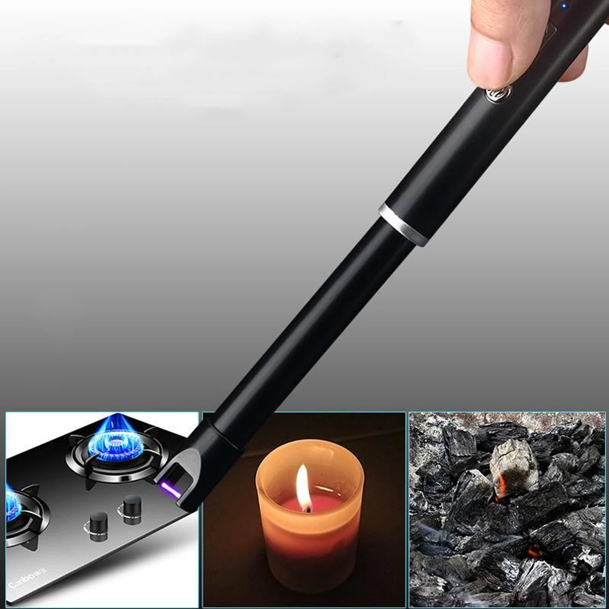 Oplaadbare Lange Dunne Elektrische Aansteker - Duurzame Plasma Aansteker - Inclusief Cadeauverpakking - BBQ – Kaarsen - Zwart 5 Oplaadbare Lange Dunne Elektrische Aansteker - Duurzame Plasma Aansteker - Inclusief Cadeauverpakking - BBQ – Kaarsen - Zwart - Afbeelding 3