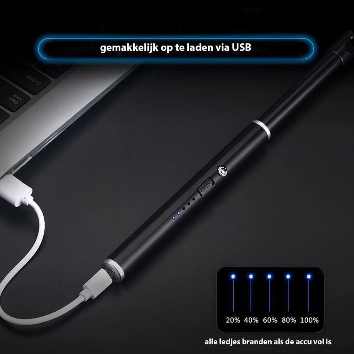Oplaadbare Lange Dunne Elektrische Aansteker - Duurzame Plasma Aansteker - Inclusief Cadeauverpakking - BBQ – Kaarsen - Zwart 6 Oplaadbare Lange Dunne Elektrische Aansteker - Duurzame Plasma Aansteker - Inclusief Cadeauverpakking - BBQ – Kaarsen - Zwart - Afbeelding 4