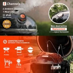 ToGrill - Smart Bluetooth Barbecue Dome Thermometer Met 2 Probes AT-02 | Draadloze Slimme BBQ Vleesthermometer Met App | -Keukenbarbecue 1200x1200 479