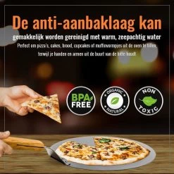 Inpro Pizzaschep RVS - Rond - Voor BBQ En Oven - Pizzaspatel - Taartschep - Houten Handvat - BBQ Gereedschap - Keukengerei - 30 Cm Diameter - Spatel -Keukenbarbecue 1200x1200 482