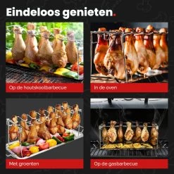 GrillX Kippenvleugelhouder - Kiphouder Voor BBQ & Oven - RVS - BBQ Accesoires -Keukenbarbecue 1200x1200 488