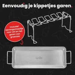 GrillX Kippenvleugelhouder - Kiphouder Voor BBQ & Oven - RVS - BBQ Accesoires -Keukenbarbecue 1200x1200 489