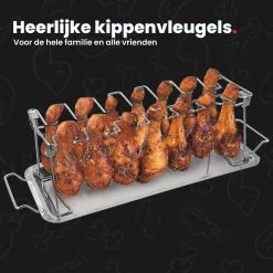 GrillX Kippenvleugelhouder - Kiphouder Voor BBQ & Oven - RVS - BBQ Accesoires -Keukenbarbecue 1200x1200 490