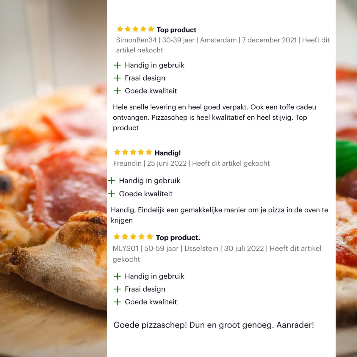 Nowad Pizzaschep RVS Rond - 30,5 Cm - PVC Handvat 9 Nowad Pizzaschep RVS Rond - 30,5 Cm - PVC Handvat - Afbeelding 7