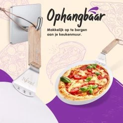 Nowad Pizzaschep RVS Rond Voor BBQ En Oven - 30,5 Cm - Pizzaspatel - Taartschep - Houten Handvat - Ophangbaar - Rond - Vaatwasbestendig - Keukenaccessoires -Keukenbarbecue 1200x1200 505