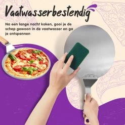 Nowad Pizzaschep RVS Rond Voor BBQ En Oven - 30,5 Cm - Pizzaspatel - Taartschep - Houten Handvat - Ophangbaar - Rond - Vaatwasbestendig - Keukenaccessoires -Keukenbarbecue 1200x1200 513
