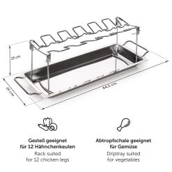 Blumtal BBQ Rek - Robuuste Roestvrijstalen Kippenpoot Rek - Voor 12 Poten - Kippengrillstandaard - Vaatwasmachinebestendig 15 Blumtal BBQ Rek - Robuuste Roestvrijstalen Kippenpoot Rek - Voor 12 Poten - Kippengrillstandaard - Vaatwasmachinebestendig -Keukenbarbecue 1200x1200 536