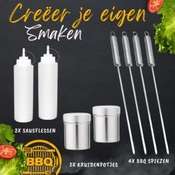 BBQ Gereedschapset - Opbergtas - BBQ Accessoires - BBQ Tang - BBQ Set - BBQ Borstel - BBQ Gereedschap - Roestvrij Staal 14 BBQ Gereedschapset - Opbergtas - BBQ Accessoires - BBQ Tang - BBQ Set - BBQ Borstel - BBQ Gereedschap - Roestvrij Staal -Keukenbarbecue 1200x1200 540