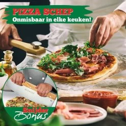 Ecowize Pizzaschep Voor BBQ En Oven - Aluminium Pizzaspatel Vierkant 30cm Met Inklapbaar Handvat - Met Extra Professionele Pizzasnijder -Keukenbarbecue 1200x1200 548