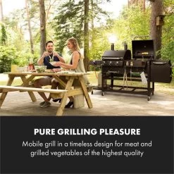 Klarstein Kingsville Double Barbecue - Houtskool- En Gasbarbecue - Smoker BBQ - Inclusief Deksels En Thermometer - Met 2 Roosters - Zwart -Keukenbarbecue 1200x1200 601