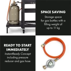 Klarstein Kingsville Double Barbecue - Houtskool- En Gasbarbecue - Smoker BBQ - Inclusief Deksels En Thermometer - Met 2 Roosters - Zwart -Keukenbarbecue 1200x1200 602