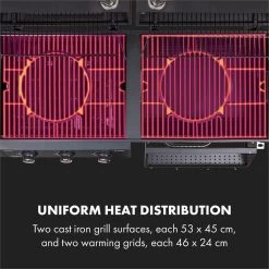 Klarstein Kingsville Double Barbecue - Houtskool- En Gasbarbecue - Smoker BBQ - Inclusief Deksels En Thermometer - Met 2 Roosters - Zwart -Keukenbarbecue 1200x1200 606