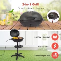 KitchenBrothers Elektrische BBQ - Met Grillplaat - Anti-aanbaklaag - Incl. Plank/Houders - Grilloppervlak 46,5x33,8cm - Tot 300°C - 2400W - Zwart 17 KitchenBrothers Elektrische BBQ - Met Grillplaat - Anti-aanbaklaag - Incl. Plank/Houders - Grilloppervlak 46,5x33,8cm - Tot 300°C - 2400W - Zwart -Keukenbarbecue 1200x1200 614