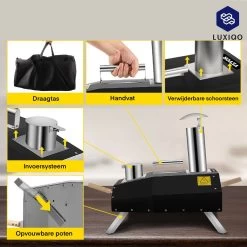 Vevor® Pizza Oven - Professionele Pizza Oven - Buitenkeuken - Pizza Gourmet - Barbecue - RVS - Tot 600°C - Met Draagtas 11 Vevor® Pizza Oven - Professionele Pizza Oven - Buitenkeuken - Pizza Gourmet - Barbecue - RVS - Tot 600°C - Met Draagtas -Keukenbarbecue 1200x1200 630