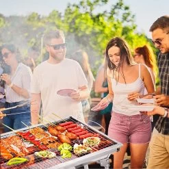 Uten - Houtskoolbarbecue - Opvouwbare Barbecue - Houtskoolbarbecues - Draagbare Camping Barbecue - 430 Roestvrij Staal Grill BBQ - 5-10 Persoon Tuin Buitenfeest - Zilver -Keukenbarbecue 1200x1200 637