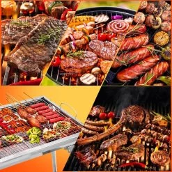 Uten - Houtskoolbarbecue - Opvouwbare Barbecue - Houtskoolbarbecues - Draagbare Camping Barbecue - 430 Roestvrij Staal Grill BBQ - 5-10 Persoon Tuin Buitenfeest - Zilver -Keukenbarbecue 1200x1200 639