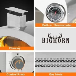 Bighorn Outdoor Edelstaal Gas Pizza Oven - Draagbare Gas Barbecue - Edelstaal -Model SRGG20001 -Keukenbarbecue 1200x1200 741